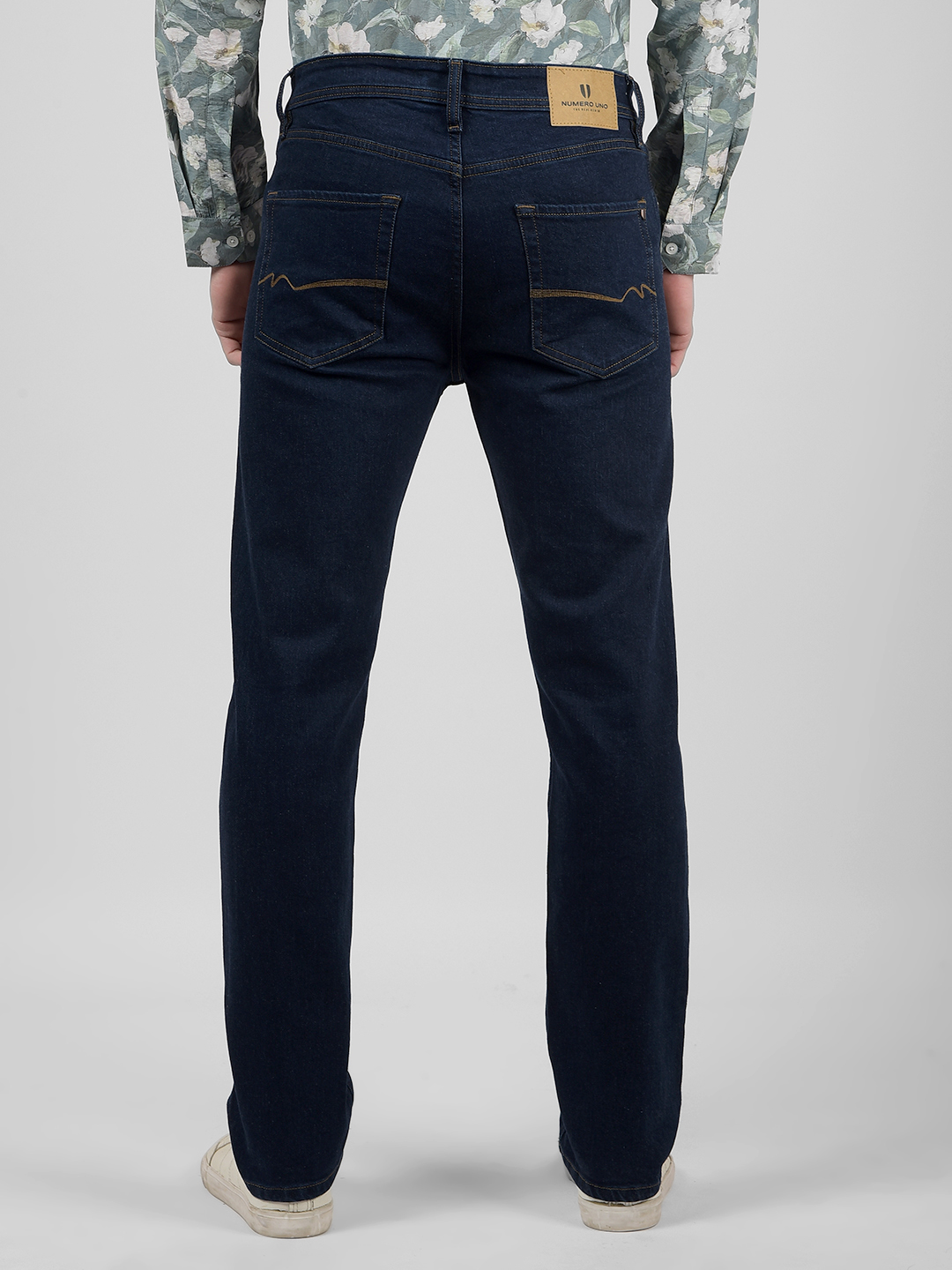 Numero Uno Men Solid Dark Blue Jeans